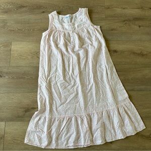 New Cottage Chic Vintage Style Pajama Gown Dress 100% Cotton